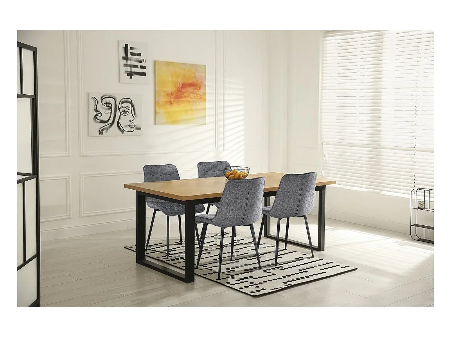 Clearance Habitat et jardin Conjunto de 4 cadeiras de jantar em tecido premium "Yanis" - Cinza Cinzento
