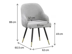Banco*Habitat et jardin Conjunto de 2 cadeiras em tecido "Harmony" - 54 x 57 x 90 cm - Bege Cinzento claro