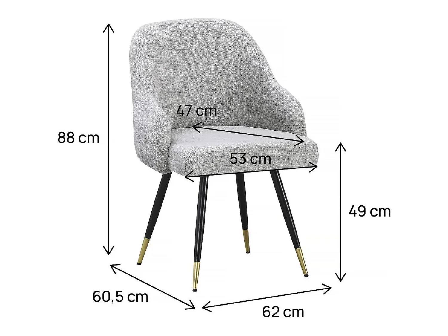 Banco*Habitat et jardin Conjunto de 2 cadeiras em tecido "Harmony" - 54 x 57 x 90 cm - Bege Cinzento claro