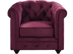 Poltrona*Vente-unique Conjunto de 2 cadeirões veludo roxo CHESTERFIELD Bordeaux