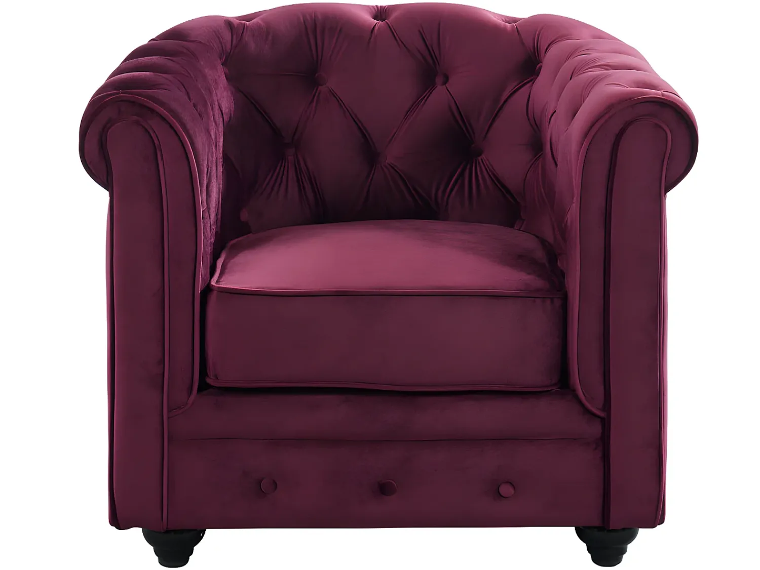 Poltrona*Vente-unique Conjunto de 2 cadeirões veludo roxo CHESTERFIELD Bordeaux