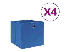 Sale vidaxl Conjunto de 4 Caixas de Arrumação em Tecido-Não-Tecido - 28x28x28 cm Azul