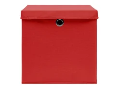 Clearance vidaxl Conjunto de 10 Caixas de Arrumação com Tampas em Tecido 32x32x32cm Vermelho
