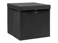 Acessórios De Arrumação|vidaxl Conjunto de 4 Caixas de Arrumação com Tampa em Tecido - 32x32x32 cm Preto