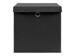 Acessórios De Arrumação*vidaxl Conjunto de 10 Caixas de Arrumação com Tampa em Tecido - 32x32x32 cm Preto