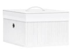 Best vidaxl Conjunto de 4 Caixas de Arrumação em Bambu para Organização Branco