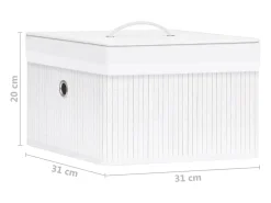 Best vidaxl Conjunto de 4 Caixas de Arrumação em Bambu para Organização Branco