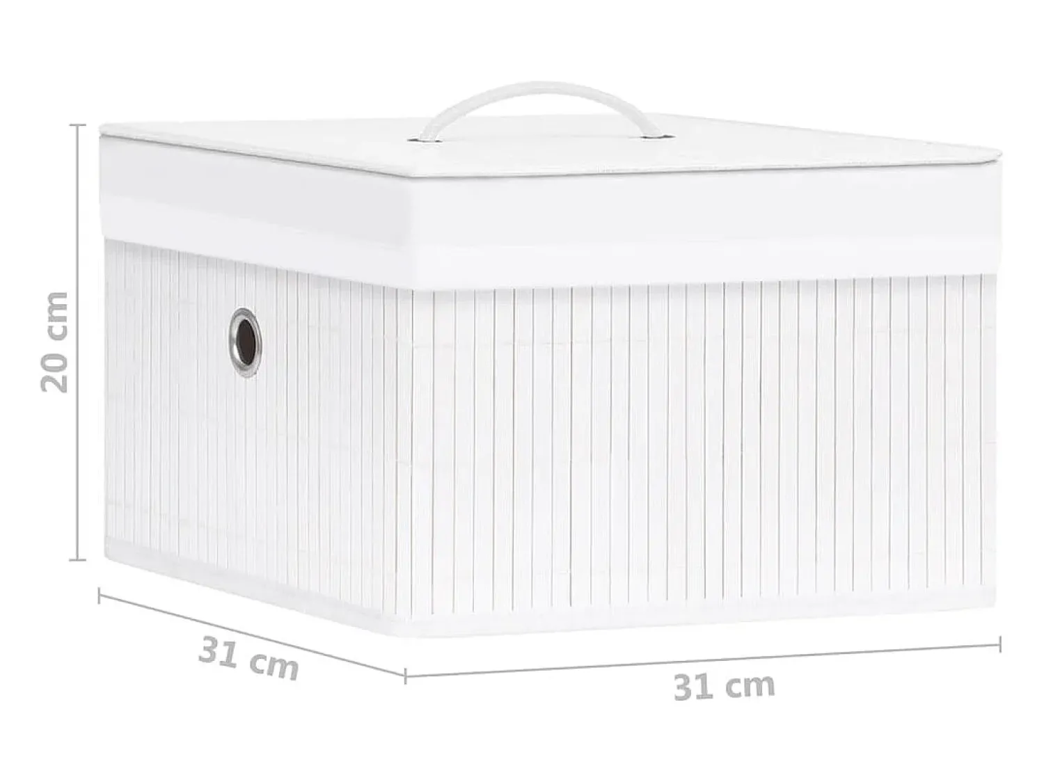 Best vidaxl Conjunto de 4 Caixas de Arrumação em Bambu para Organização Branco