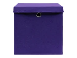Acessórios De Arrumação|vidaxl Conjunto de 10 Caixas de Arrumação com Tampas em Tecido Roxo - 32x32x32 cm Violeta