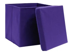 Acessórios De Arrumação|vidaxl Conjunto de 10 Caixas de Arrumação com Tampas em Tecido Roxo - 32x32x32 cm Violeta