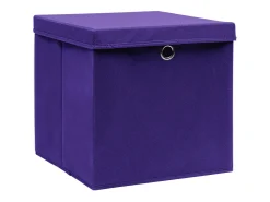 Acessórios De Arrumação|vidaxl Conjunto de 10 Caixas de Arrumação com Tampas em Tecido Roxo - 32x32x32 cm Violeta