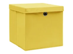 Acessórios De Arrumação*vidaxl Conjunto de 10 Caixas de Arrumação Amarelas com Tampa - 32x32x32 cm Amarelo