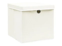 Acessórios De Arrumação|vidaxl Conjunto de 4 Caixas de Arrumação com Tampa em Tecido - 32x32x32 cm Branco