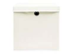 Acessórios De Arrumação|vidaxl Conjunto de 4 Caixas de Arrumação com Tampa em Tecido - 32x32x32 cm Branco