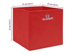 Acessórios De Arrumação|vidaxl Conjunto de 4 Caixas de Arrumação Vermelhas 32x32x32 cm para Organização Doméstica Vermelho