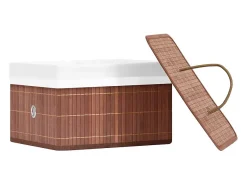 Acessórios De Arrumação*vidaxl Conjunto de 4 Caixas de Arrumação em Bambu para Organizar Sua Casa Castanho