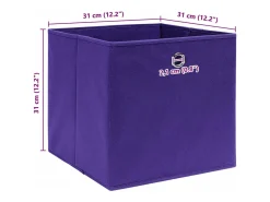 Acessórios De Arrumação*vidaxl Conjunto de 4 Caixas de Arrumação em Tecido Roxo 32x32x32 cm Violeta