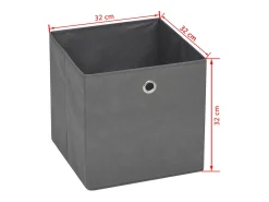 Acessórios De Arrumação*vidaxl Conjunto de 4 Caixas de Arrumação Cinzentas em TNT 32x32x32 cm Cinzento
