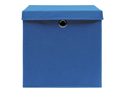 Acessórios De Arrumação*vidaxl Conjunto de 10 Caixas de Arrumação com Tampas em Tecido - 32x32x32 cm Azul