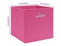 Acessórios De Arrumação|vidaxl Conjunto de 4 Caixas de Arrumação 32x32x32 cm em Tecido Dobrável Rosa