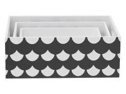 Acessórios De Arrumação| Conjunto de 3 caixas de madeira Pattern Branco