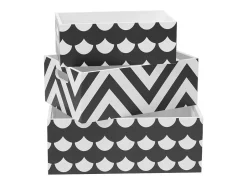 Acessórios De Arrumação| Conjunto de 3 caixas de madeira Pattern Branco