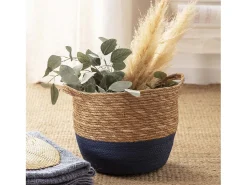 Acessórios De Arrumação|Cesto|VS Venta-stock Conjunto de 3 cestas Anxo de fibra natural com alças, /natural. Azul