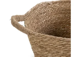 VS Venta-stock Conjunto de 3 cestas Icia de fibra natural com alças Castanho