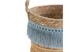 Acessórios De Arrumação|Cesto*VS Venta-stock Conjunto de 2 cestas Indie de fibra natural com alças, /laranja. Azul