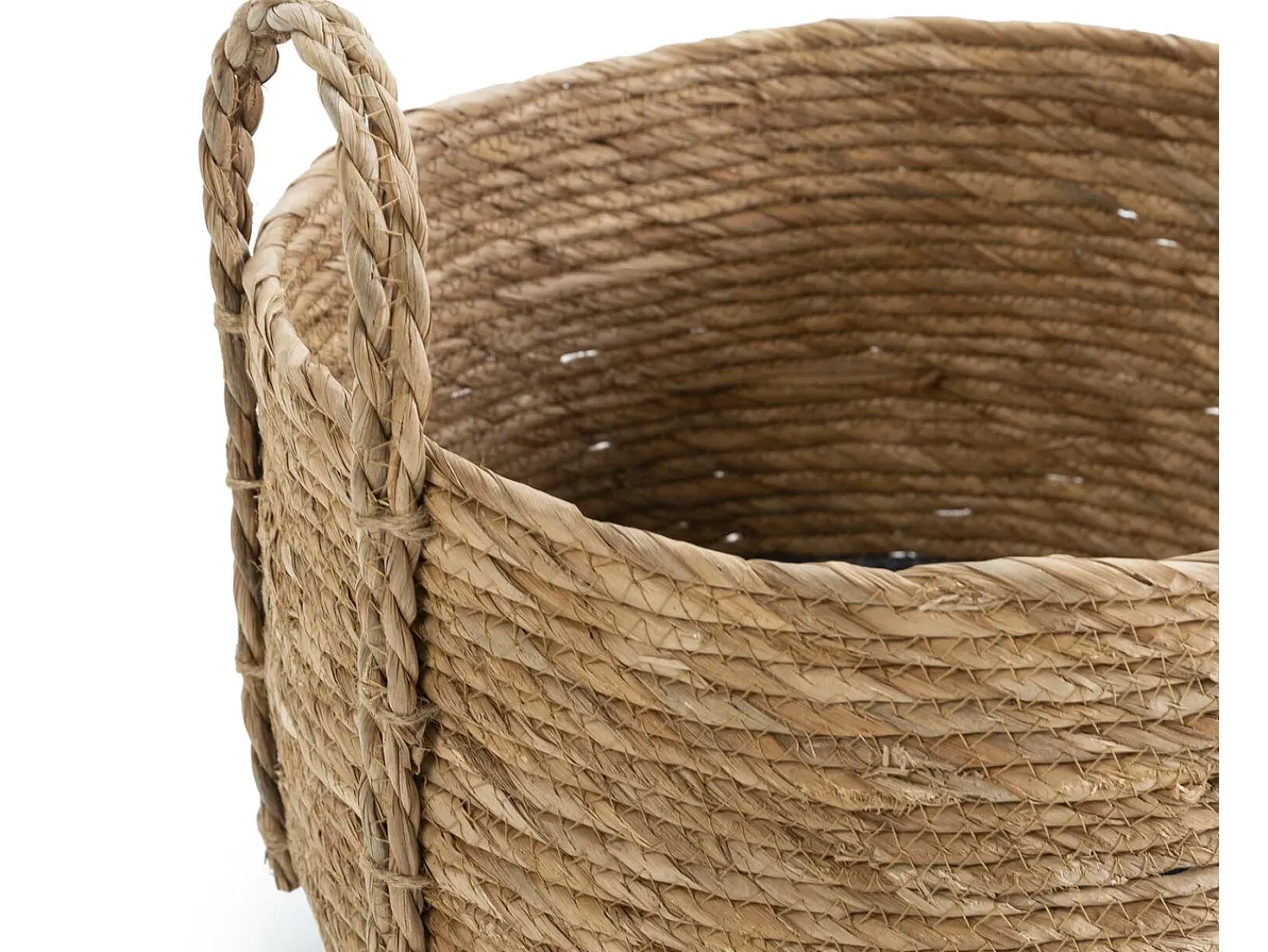 VS Venta-stock Conjunto de 3 cestas Iria de fibra natural com alças, /natural.^ Acessórios De Arrumação|Cesto