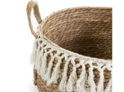 Hot VS Venta-stock Conjunto de 3 cestas Jula de fibra natural com alças, /natural. Branco