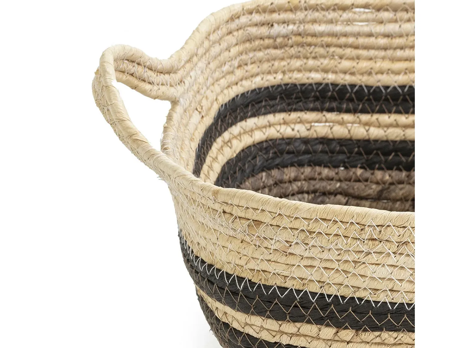 VS Venta-stock Conjunto de 3 cestas Luar de fibra natural e papel, marrom/bege com alças.^ Acessórios De Arrumação|Cesto