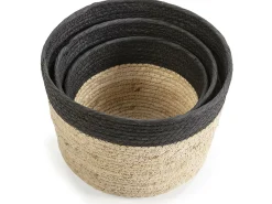 Acessórios De Arrumação|Cesto*VS Venta-stock Conjunto de 3 cestas Nati de fibra natural e papel, /bege. Preto