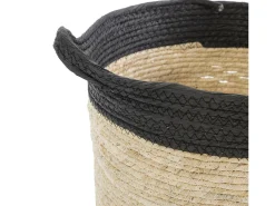 Sale VS Venta-stock Conjunto de 3 cestas Otilia de fibra natural e papel, /bege com alças. Preto