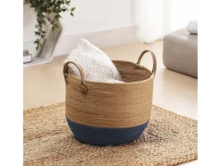 Acessórios De Arrumação|Cesto|VS Venta-stock Conjunto de 3 cestas Tecla de fibra natural com alças, /natural. Azul