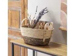 Acessórios De Arrumação|Cesto*VS Venta-stock Conjunto de 3 cestas Xiana de fibra natural com alças, /marrom. Branco