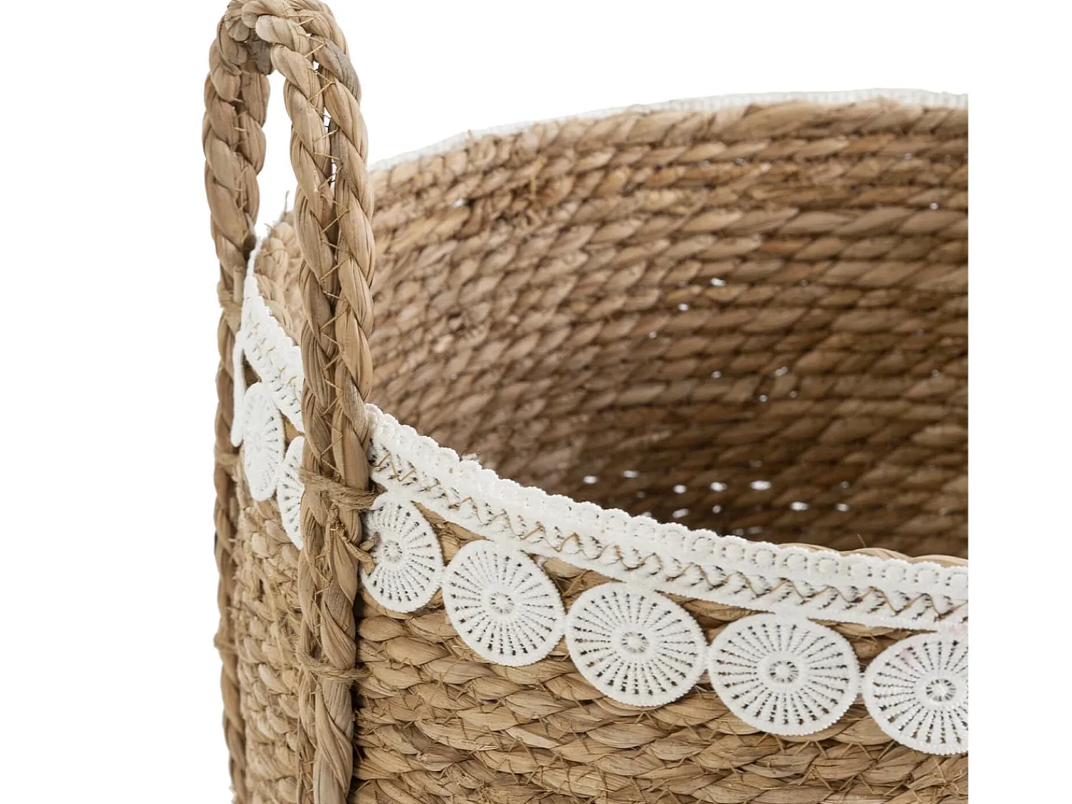 VS Venta-stock Conjunto de 3 cestas Yasmina de fibra natural com alças, /natural.^ Acessórios De Arrumação|Cesto