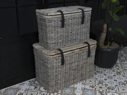 Acessórios De Arrumação*OZAIA Conjunto de 2 malas de arrumação em kubu NEFTA - C80 x L45 x A55 cm e C70 x L35 x A45 cm Cinzento