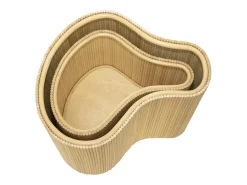 OZAIA Conjunto de 2 mesas de apoio, caixas orgânicas rotim A45 cm x A33,5 cm cor natural MARSA^ Mesa De Apoio