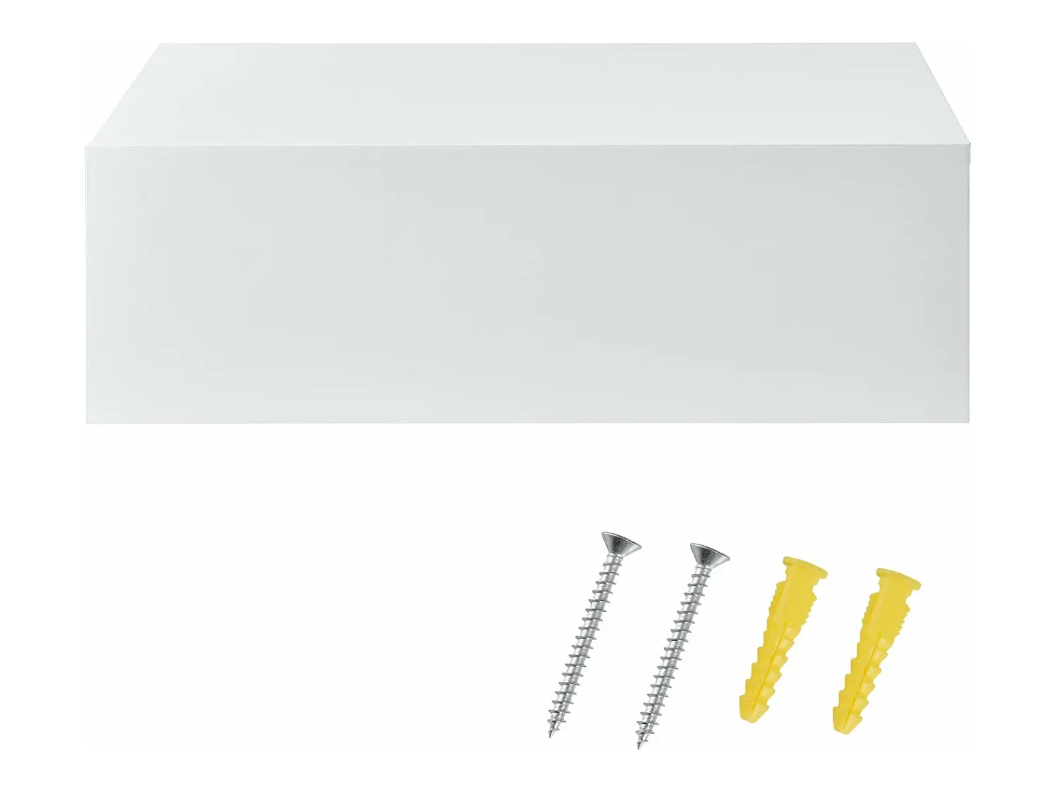 Prateleira*Mobikasa Conjunto de 2 mesas de cabeceira/prateleiras de parede para quarto com 2 gavetas 46 cm laqueadas a 03_0000010 Branco