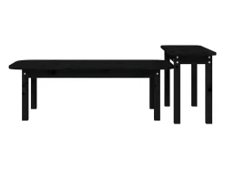 Mesa De Centro* Conjunto de 2 Mesas de Centro | Mesa de apoio pinho maciço Preto