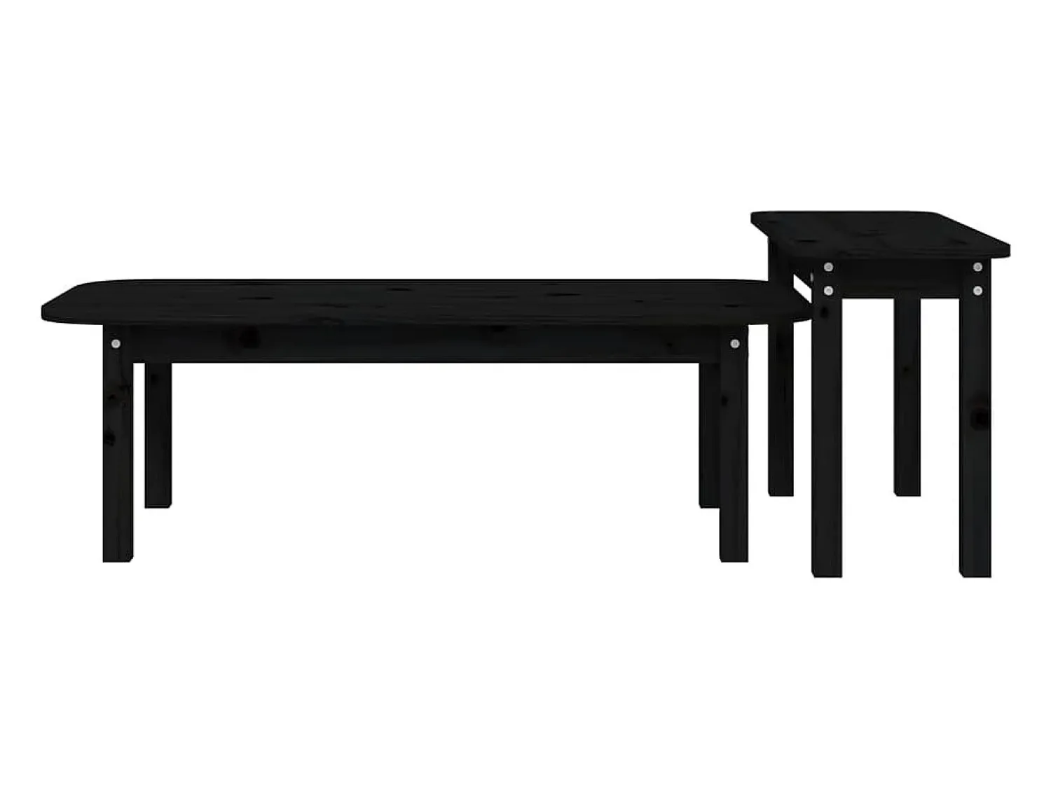 Mesa De Centro* Conjunto de 2 Mesas de Centro | Mesa de apoio pinho maciço Preto