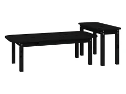 Mesa De Centro* Conjunto de 2 Mesas de Centro | Mesa de apoio pinho maciço Preto