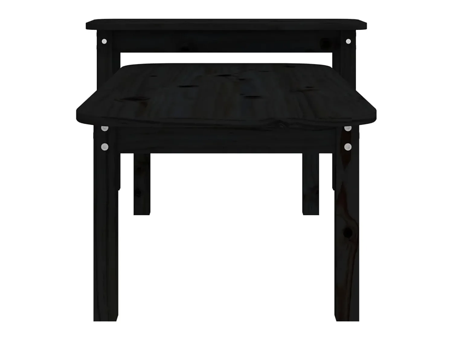 Mesa De Centro* Conjunto de 2 Mesas de Centro | Mesa de apoio pinho maciço Preto
