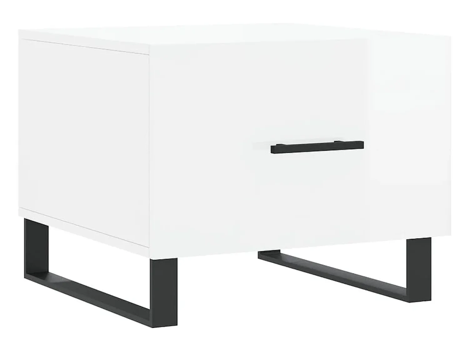 Mesa De Centro| Conjunto de 2 Mesas de Centro | Mesa de apoio | Mesa de café 50x50x40 cm brilhante Branco