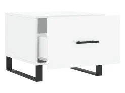 Mesa De Centro| Conjunto de 2 Mesas de Centro | Mesa de apoio | Mesa de café 50x50x40 cm brilhante Branco