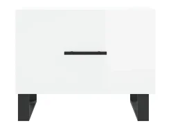 Mesa De Centro| Conjunto de 2 Mesas de Centro | Mesa de apoio | Mesa de café 50x50x40 cm brilhante Branco
