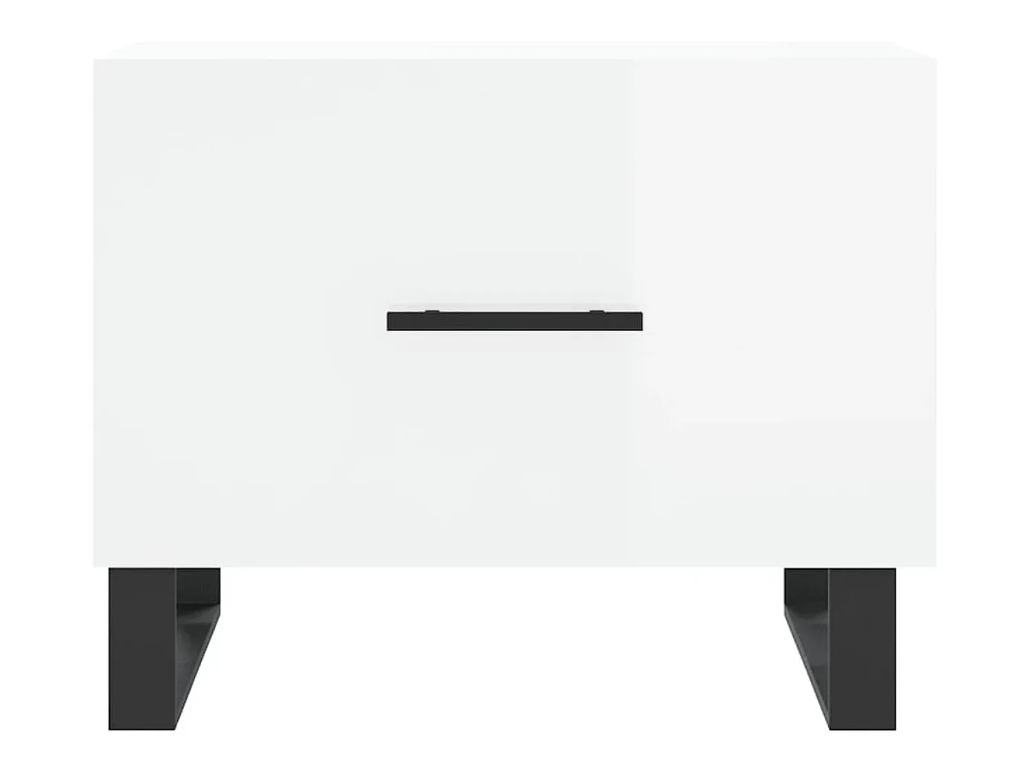 Mesa De Centro| Conjunto de 2 Mesas de Centro | Mesa de apoio | Mesa de café 50x50x40 cm brilhante Branco
