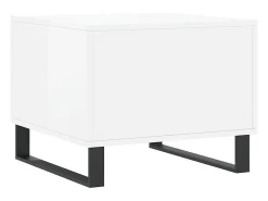 Mesa De Centro| Conjunto de 2 Mesas de Centro | Mesa de apoio | Mesa de café 50x50x40 cm brilhante Branco
