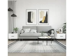 Mesa De Centro| Conjunto de 2 Mesas de Centro | Mesa de apoio | Mesa de café 50x50x40 cm brilhante Branco